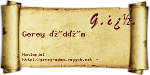 Gerey Ádám névjegykártya
